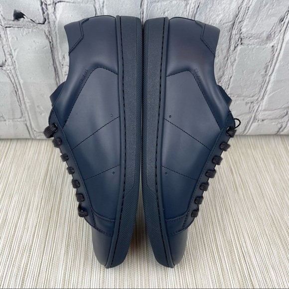 NEW Saint Laurent SL01 Classic Court Low-Top Sneakers in Navy Leather Size 39 - Picture 8 of 14